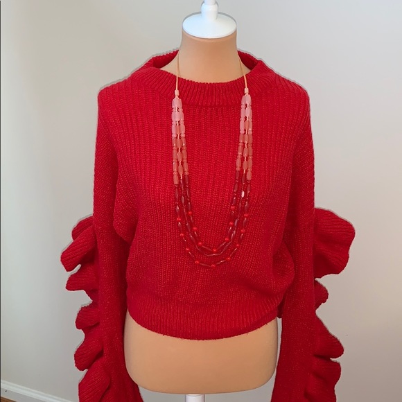 Peach Love CA Ruffle Sleeve Sweater - Picture 4 of 6